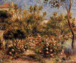 Ung kvinna i en trädgård Cagnes Ung kvinna i en trädgård Cagnes