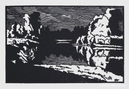 Månbelyst nattlandskap Månbelyst nattlandskap