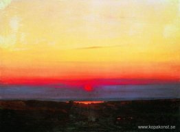 Solnedgång i stäpperna vid havet Solnedgång i stäpperna vid havet