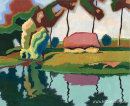 Damm och litet hus Damm och litet hus