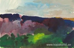 Landskap med blommande fruktträdgård Landskap med blommande fruktträdgård