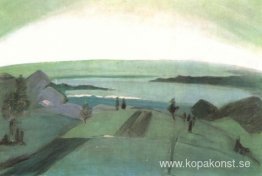 Grönt och svart franskt landskap Grönt och svart franskt landskap