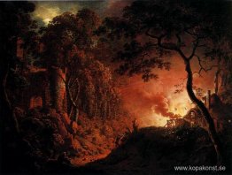 En stuga i brand En stuga i brand