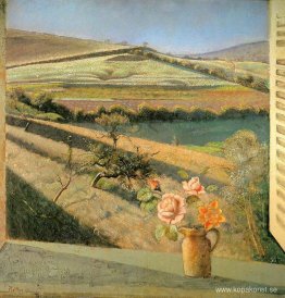 Buketten av rosor på fönstret Buketten av rosor på fönstret