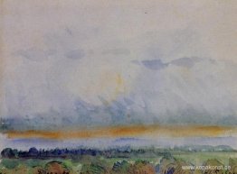 Eragny, solnedgång Eragny, solnedgång