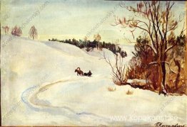 Vinterväg. Kvällen. Vinterväg. Kvällen.