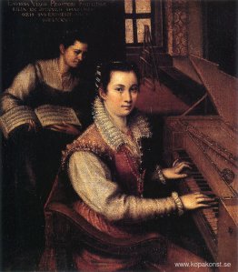 Självporträtt på Clavichord med en tjänare Självporträtt på Clavichord med en tjänare