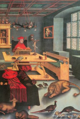 Albrecht av Brandenburg som S:t Hieronymus i sin studie Albrecht av Brandenburg som S:t Hieronymus i sin studie