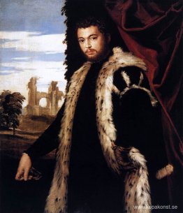 Porträtt av en ung man som bär lodjurspäls Porträtt av en ung man som bär lodjurspäls