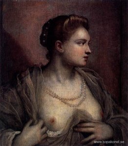 Porträtt av en kvinna som avslöjar sina bröst Porträtt av en kvinna som avslöjar sina bröst