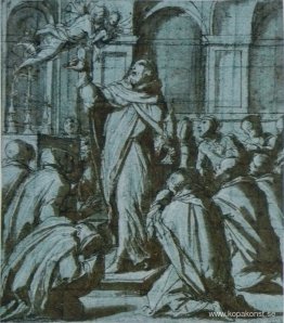 Peter av Verona exorcierar en demon personifierad av en Madonna Peter av Verona exorcierar en demon personifierad av en Madonna