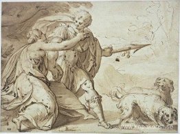 Adonis hålls tillbaka av Venus när han gick på jakt Adonis hålls tillbaka av Venus när han gick på jakt