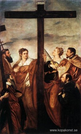 Sts Helen och Barbara som tillber korset Sts Helen och Barbara som tillber korset