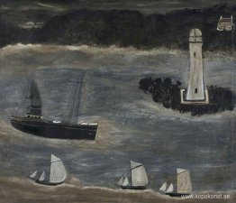 Seascape, fartyg som seglar förbi de långa fartygen Seascape, fartyg som seglar förbi de långa fartygen