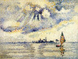 Solnedgång på lagunen, Venedig Solnedgång på lagunen, Venedig