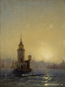 Vy över Leandrovsk-tornet i Konstantinopel Vy över Leandrovsk-tornet i Konstantinopel