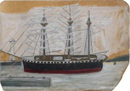 Tremastade skepp nära fyren Tremastade skepp nära fyren