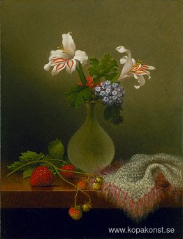 En vas med majsliljor och heliotrop En vas med majsliljor och heliotrop