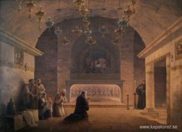 Utsikt över Födelsekyrkan 1833 Utsikt över Födelsekyrkan 1833
