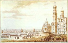 Utsikt över Sobornaya-torget i Kreml i Moskva Utsikt över Sobornaya-torget i Kreml i Moskva
