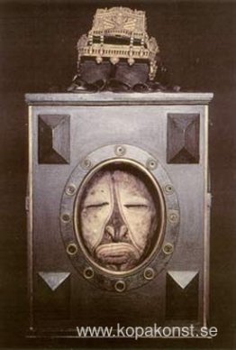 Relikvieskrin för en övermodellerad skalle från Middle Sepik, Ny Relikvieskrin för en övermodellerad skalle från Middle Sepik, Ny