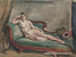 Modellen. Skiss för målning 'Kvinna i soffan. " Modellen. Skiss för målning 'Kvinna i soffan. "