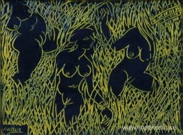 Tre kvinnliga nakenbilder Tre kvinnliga nakenbilder