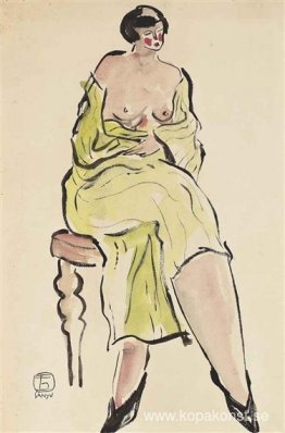 Sittande dam i grönt Sittande dam i grönt