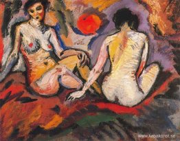 Två sittande nakenbilder Två sittande nakenbilder