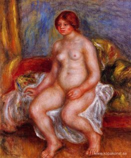 Naken kvinna på gröna kuddar Naken kvinna på gröna kuddar