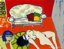 Konversation: Två nakenbilder i ett interiör Konversation: Två nakenbilder i ett interiör