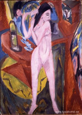 Naken Kvinna Kammar Hennes Hår Naken Kvinna Kammar Hennes Hår