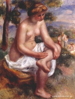 Sittande badare i ett landskap Sittande badare i ett landskap