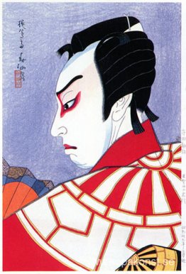 Morita Kan'ya som Kitsune Tadanobu i Yoshitsune Senbon Zakura Morita Kan'ya som Kitsune Tadanobu i Yoshitsune Senbon Zakura