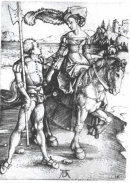 Adlig kvinna vid hästar och Lansquenet Adlig kvinna vid hästar och Lansquenet