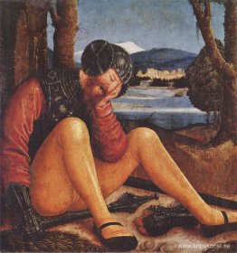 Sovande gravvakter med mace och svärd Sovande gravvakter med mace och svärd