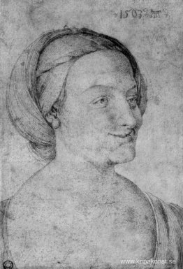 Huvudet av en leende kvinna Huvudet av en leende kvinna