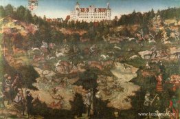 Jaga för att hedra Karl V på slottet i Torgau Jaga för att hedra Karl V på slottet i Torgau