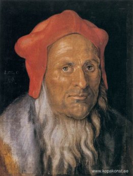 Porträtt av en skäggig man i en röd hatt Porträtt av en skäggig man i en röd hatt