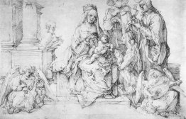 Studier av en stor "bild av Jungfrun" Madonna och barn, helgon o Studier av en stor "bild av Jungfrun" Madonna och barn, helgon o