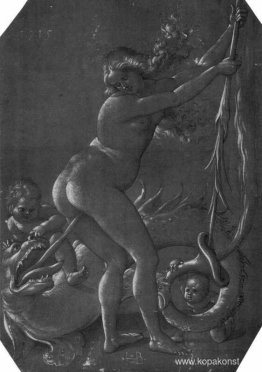 Stående häxa med monster Stående häxa med monster