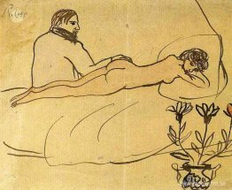 Naken med Picasso vid fötterna Naken med Picasso vid fötterna