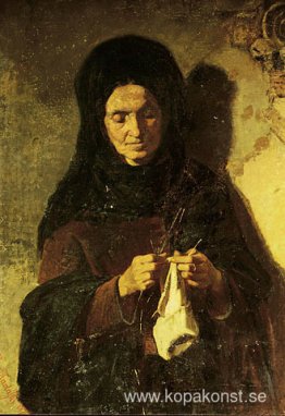 Kvinna stickning Kvinna stickning