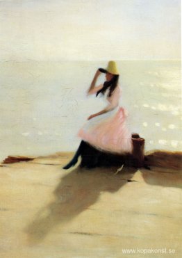 Ung kvinna på stranden Ung kvinna på stranden