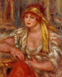 Andree i gul turban och blå kjol Andree i gul turban och blå kjol