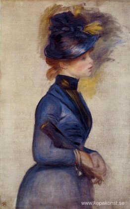 Ung kvinna i ljust blått på konservatoriet Ung kvinna i ljust blått på konservatoriet