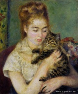 Kvinna med en katt Kvinna med en katt
