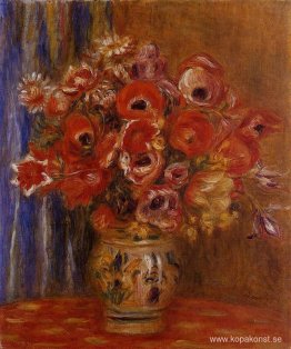 Vas med tulpaner och anemoner Vas med tulpaner och anemoner