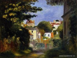 Hus och figur bland träden Hus och figur bland träden