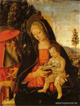 Madonna med Writing Child och St. Jerome Madonna med Writing Child och St. Jerome